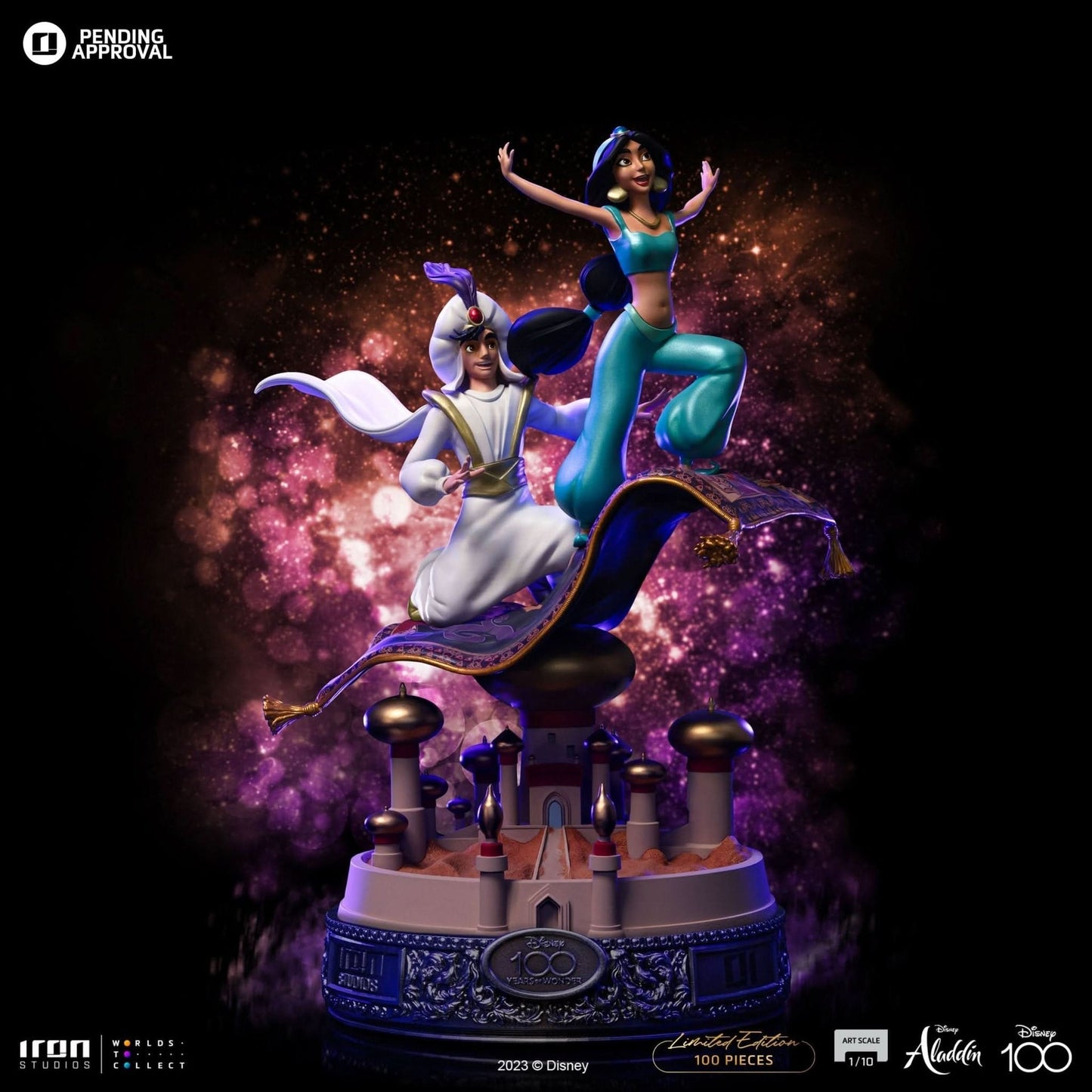 Aladdin and Jasmine Statue 100 Years Version - Disney 100th - Aladdin - Art Scale 1/10