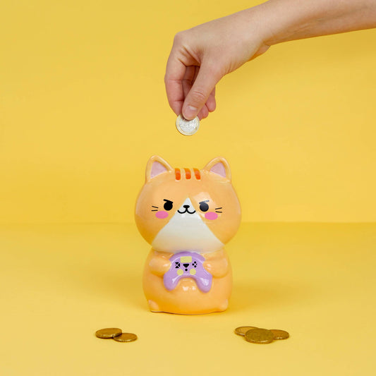 Kawaii Gamer-Katzen-Spardose