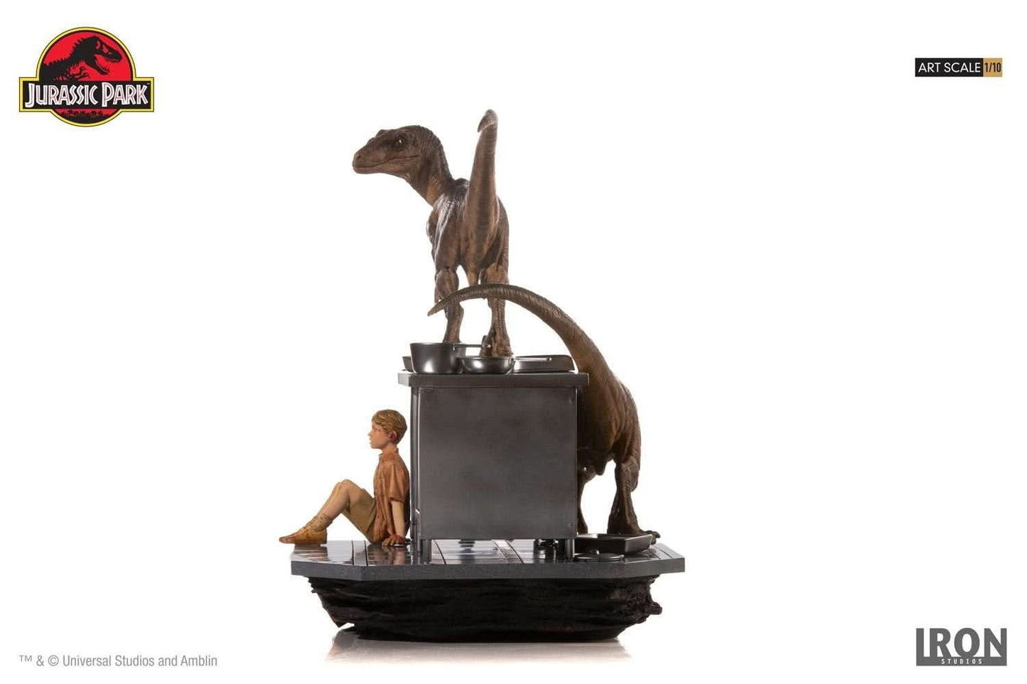 Statue Velociraptoren im Küchendiorama - Jurassic Park - Art Scale 1/10