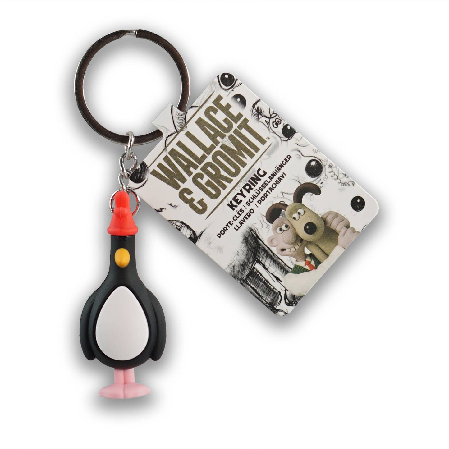 Wallace & Gromit Feather Keychain