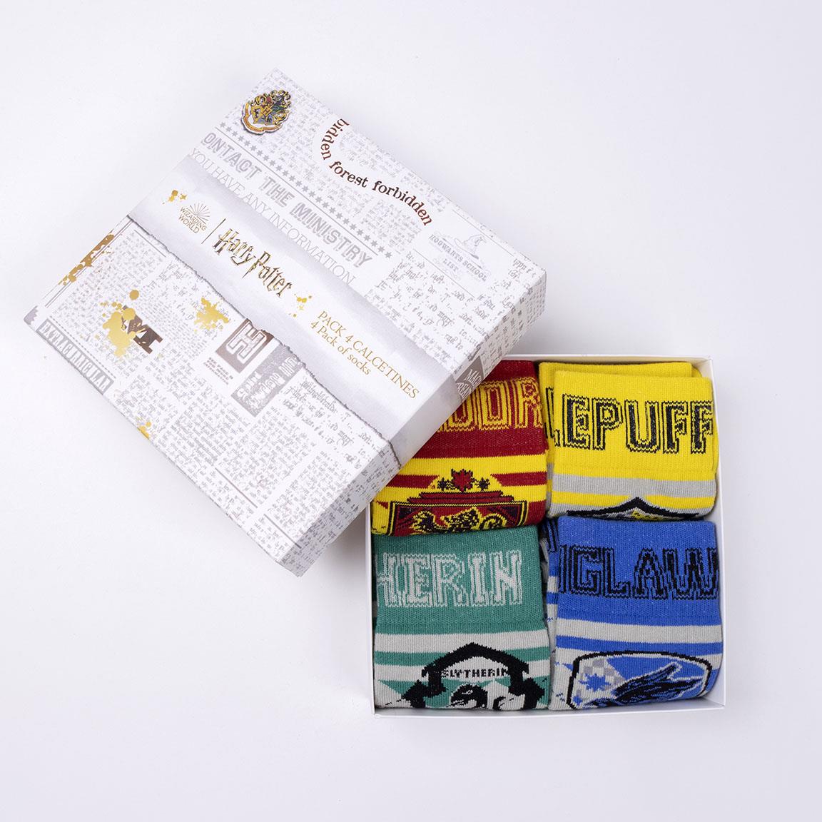 Packen Sie 4 Paar Harry-Potter-Socken – 4 Häuser