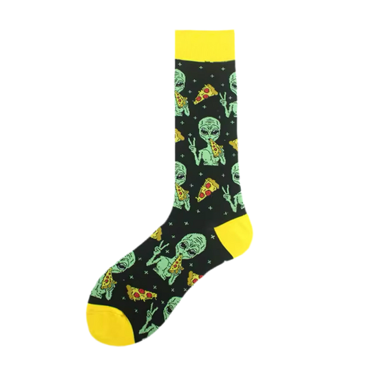 Chaussettes Alien & Pizza – vue produit 2