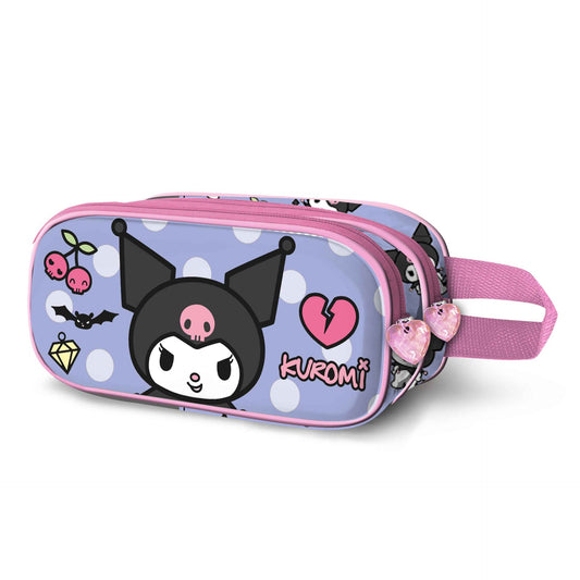 3D Double Hello Kitty "Kuromi Rebel" Pencil Case