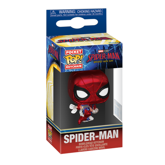 Funko Pop! Keychain Spider-Man (Brand New Day) (Metallic) - boîte officielle