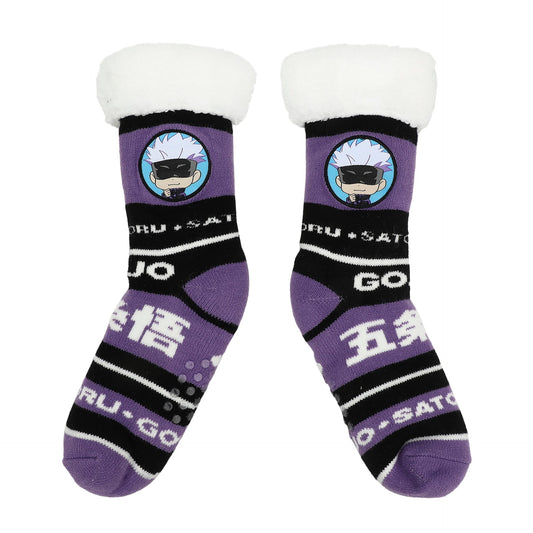 Chaussettes femme Jujutsu Kaisen - Satoru Goji violet simili mouton doublé