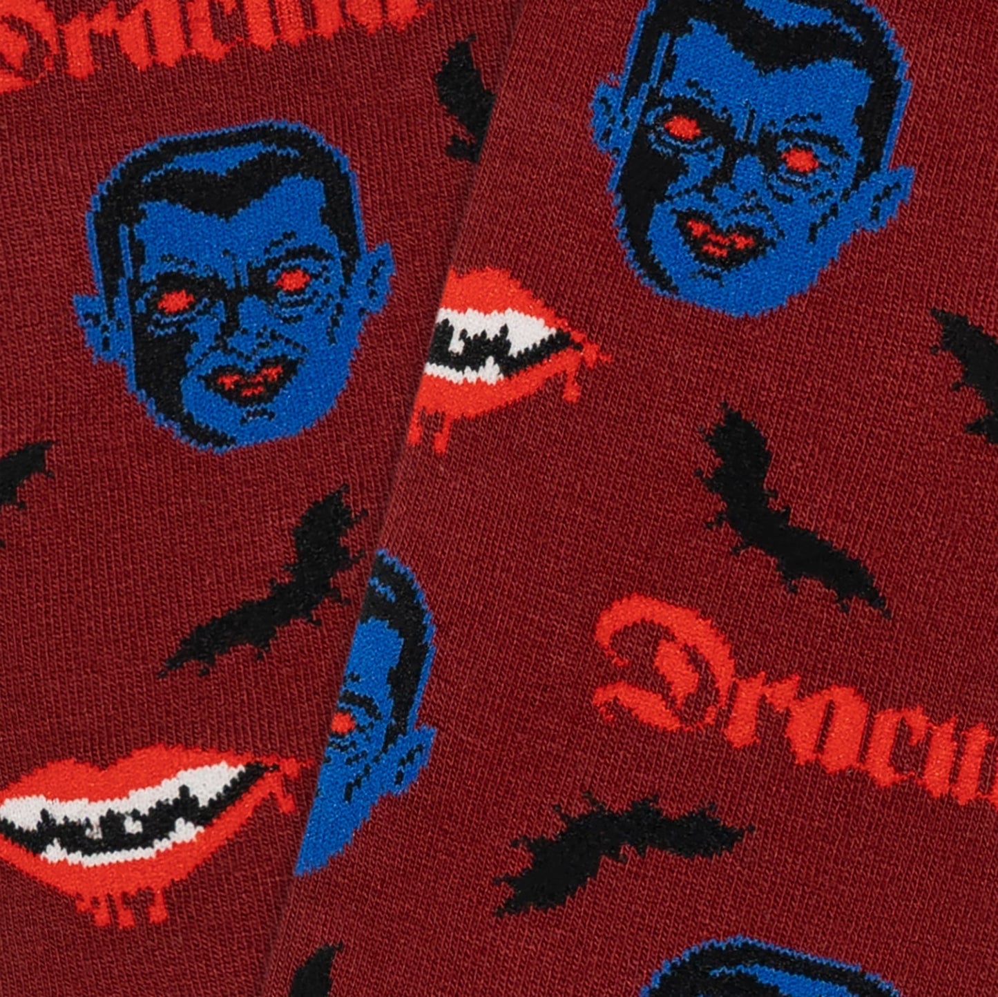 Dracula- und Fledermaus-Socken – Dunkelrot