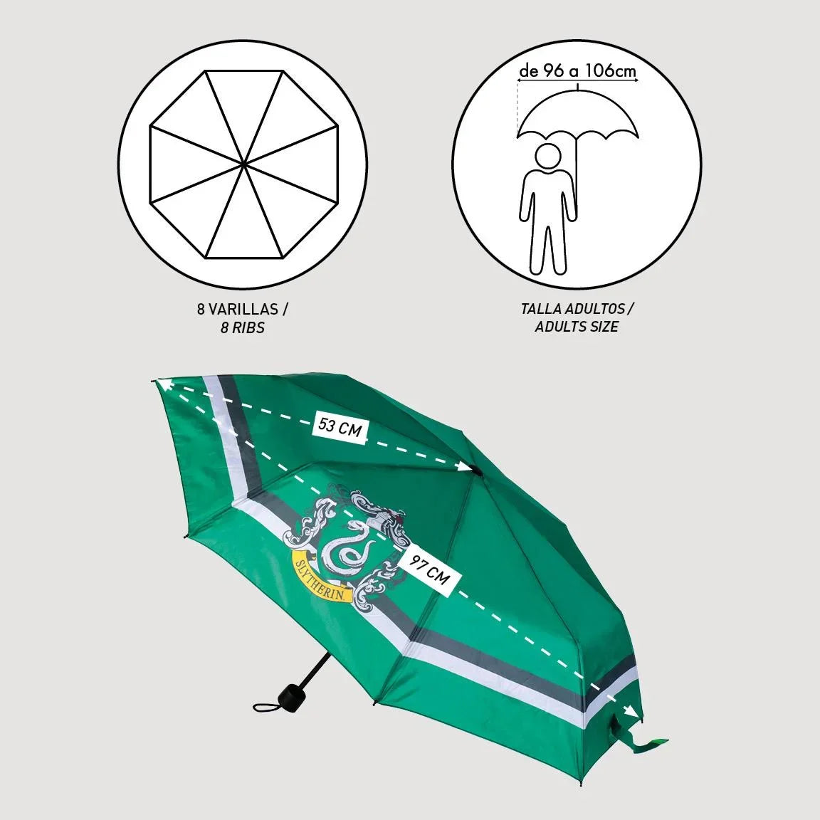 Parapluie Pliable Harry Potter - Serpentard – vue produit 4