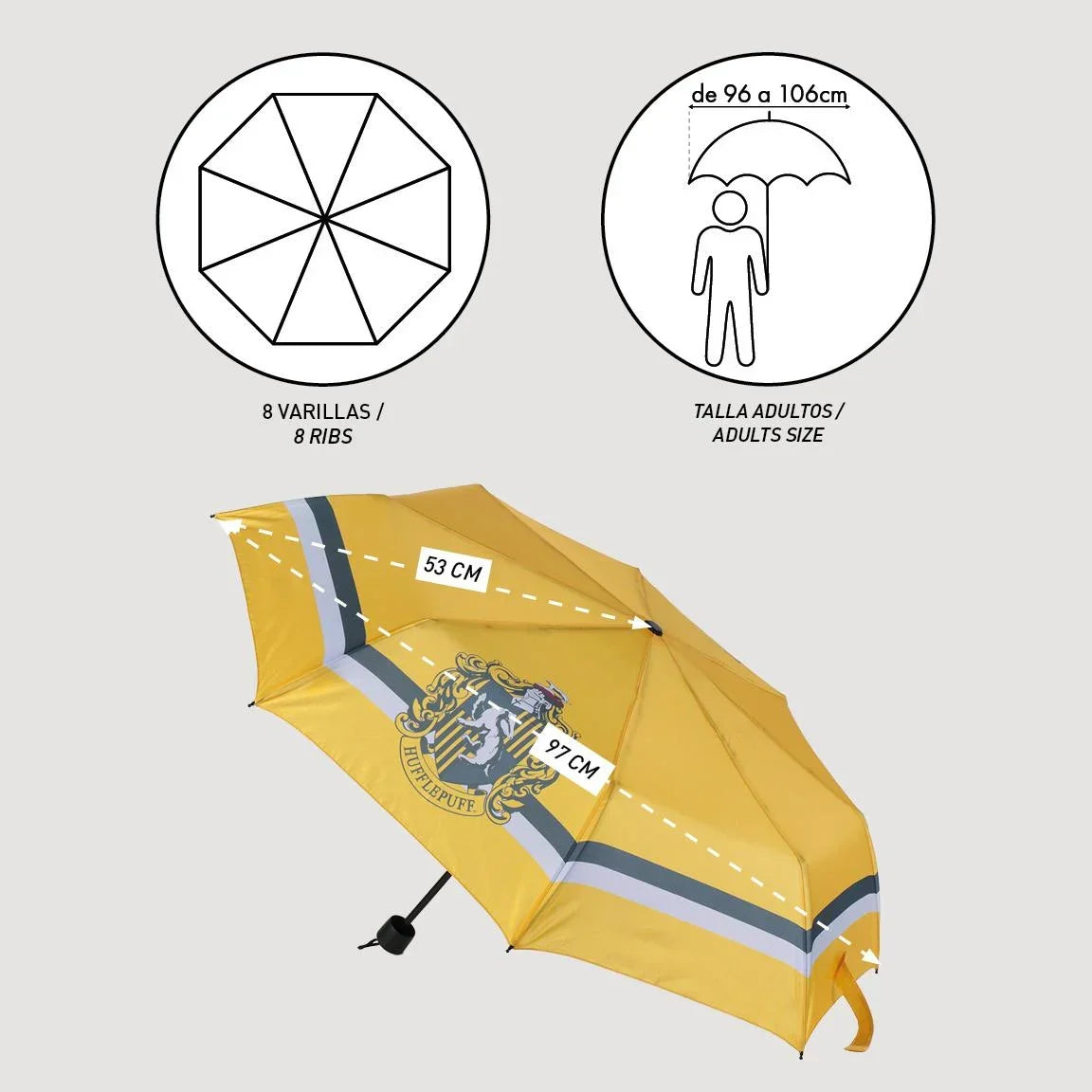 Parapluie Pliable Harry Potter - Poufsouffle – vue produit 4