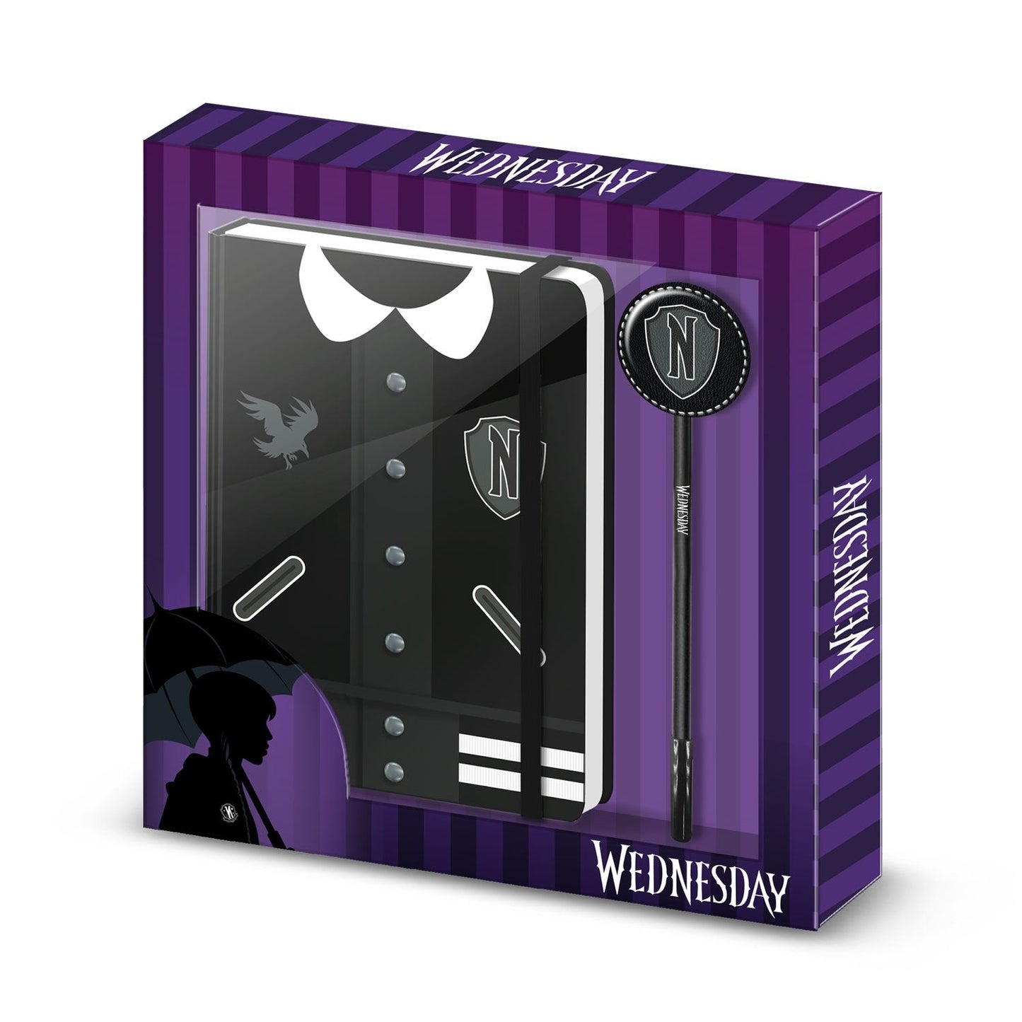 Coffret Cadeau Mercredi « Varsity » – Carnet A5 + Stylo