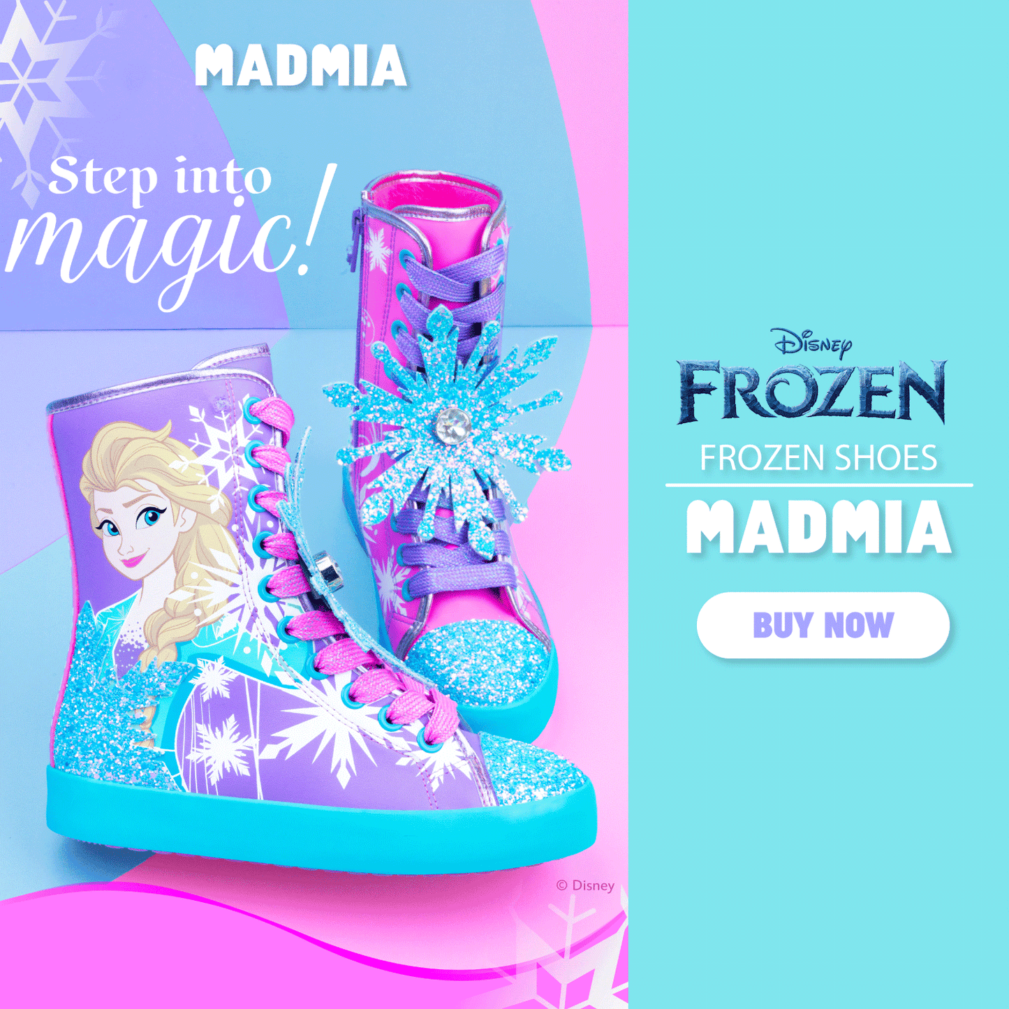 Chaussures Disney Frozen à flocons scintillants – MADMIA
