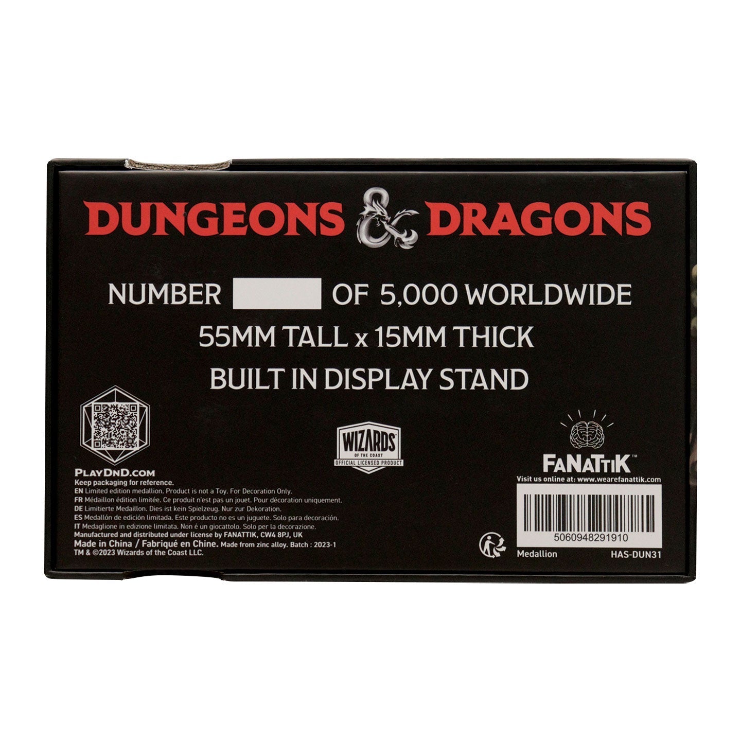 Réplique collector Dungeons & Dragons - Sending Stones - dos du packaging