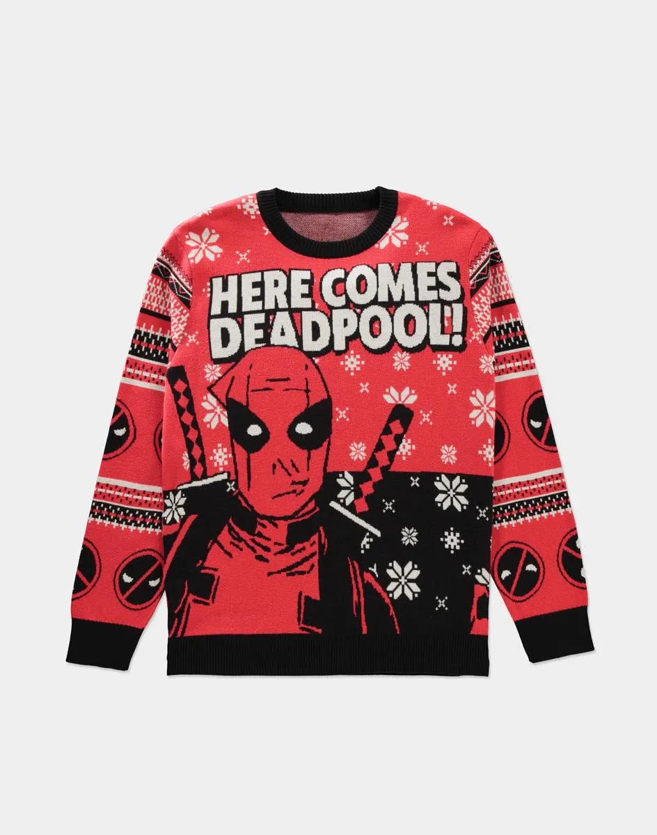 Deadpool Weihnachtspullover „Here Comes Deadpool“