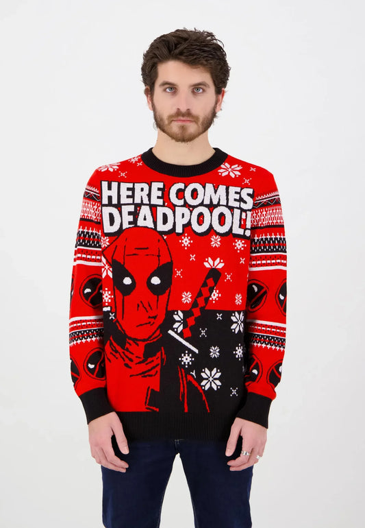 Deadpool Weihnachtspullover „Here Comes Deadpool“