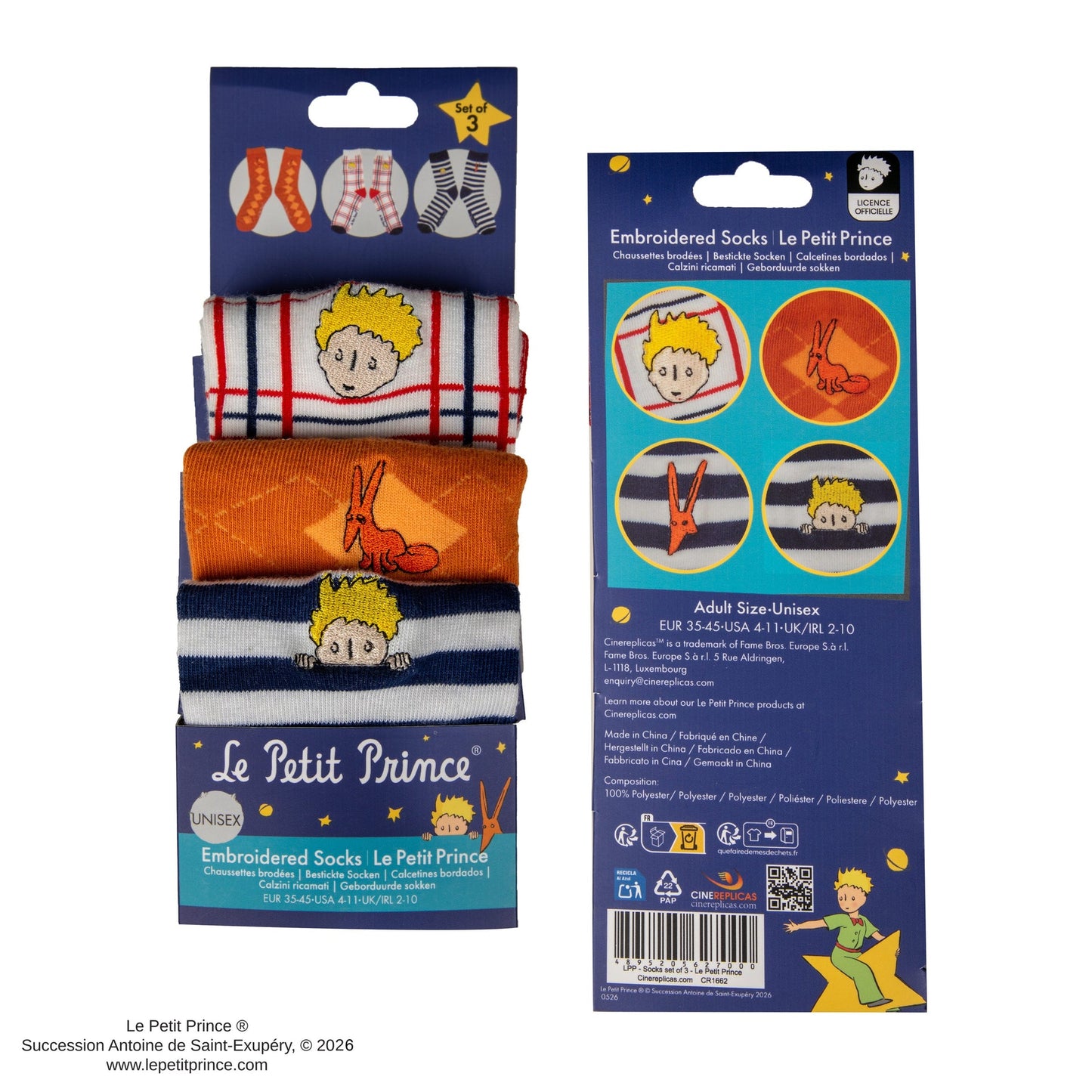 Set of 3 Pairs of The Little Prince Socks