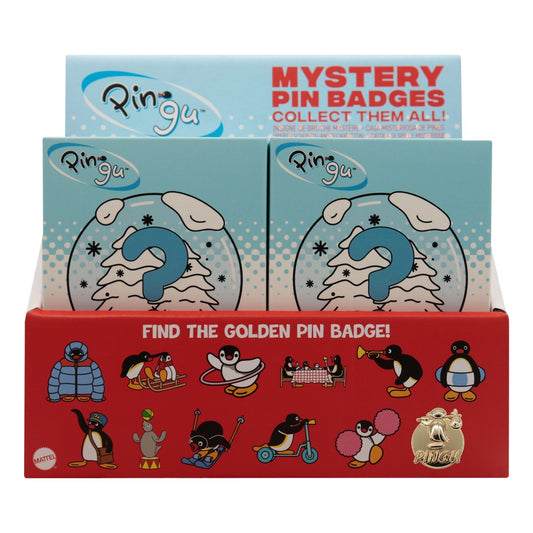 Display de 12 blind boxes Pingu - pin’s mystère - présentoir avant