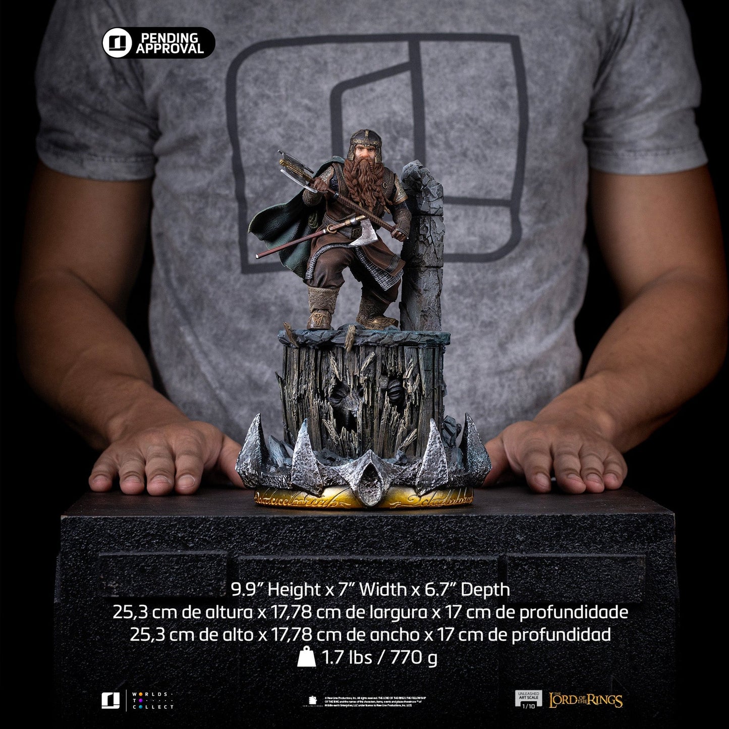 Statue Gimli Unleashed - The Lord of the Rings - Art Scale 1/10
