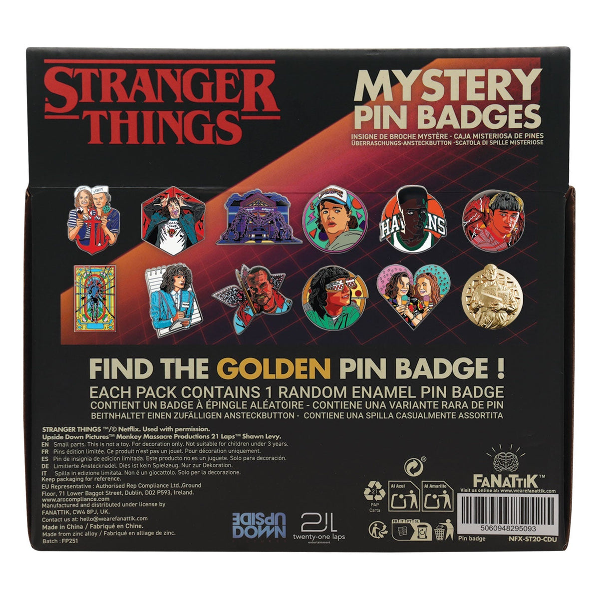 Display de 12 blind boxes Stranger Things - pin’s mystère - présentoir arrière