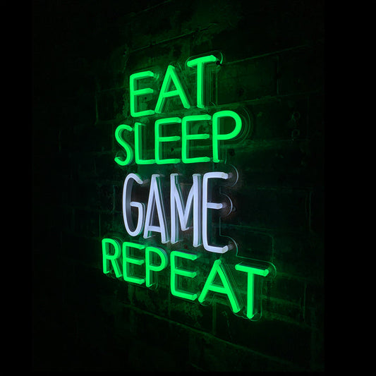 Néon Mural Eat Sleep Game Repeat