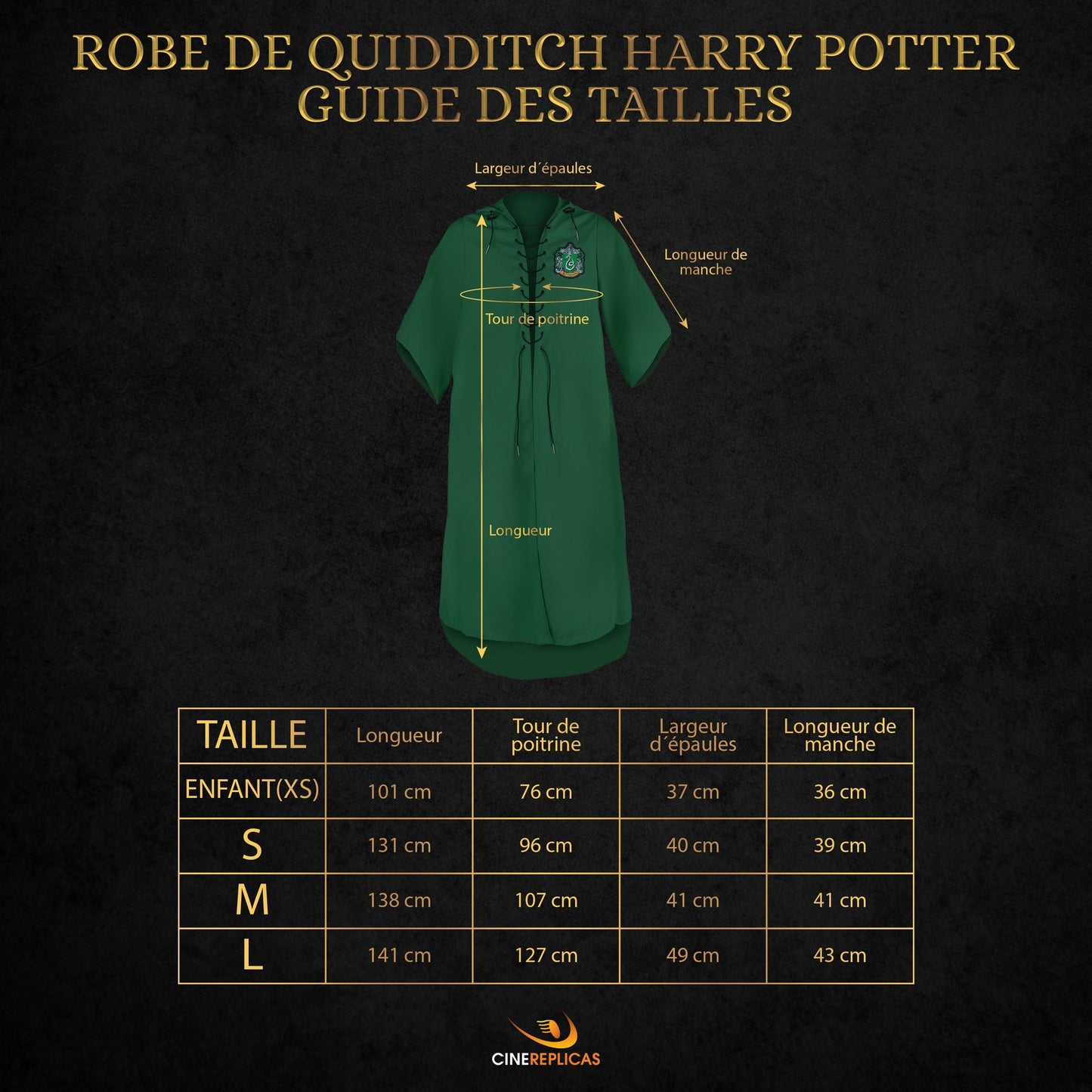 Robe de Quidditch Serpentard personnalisable