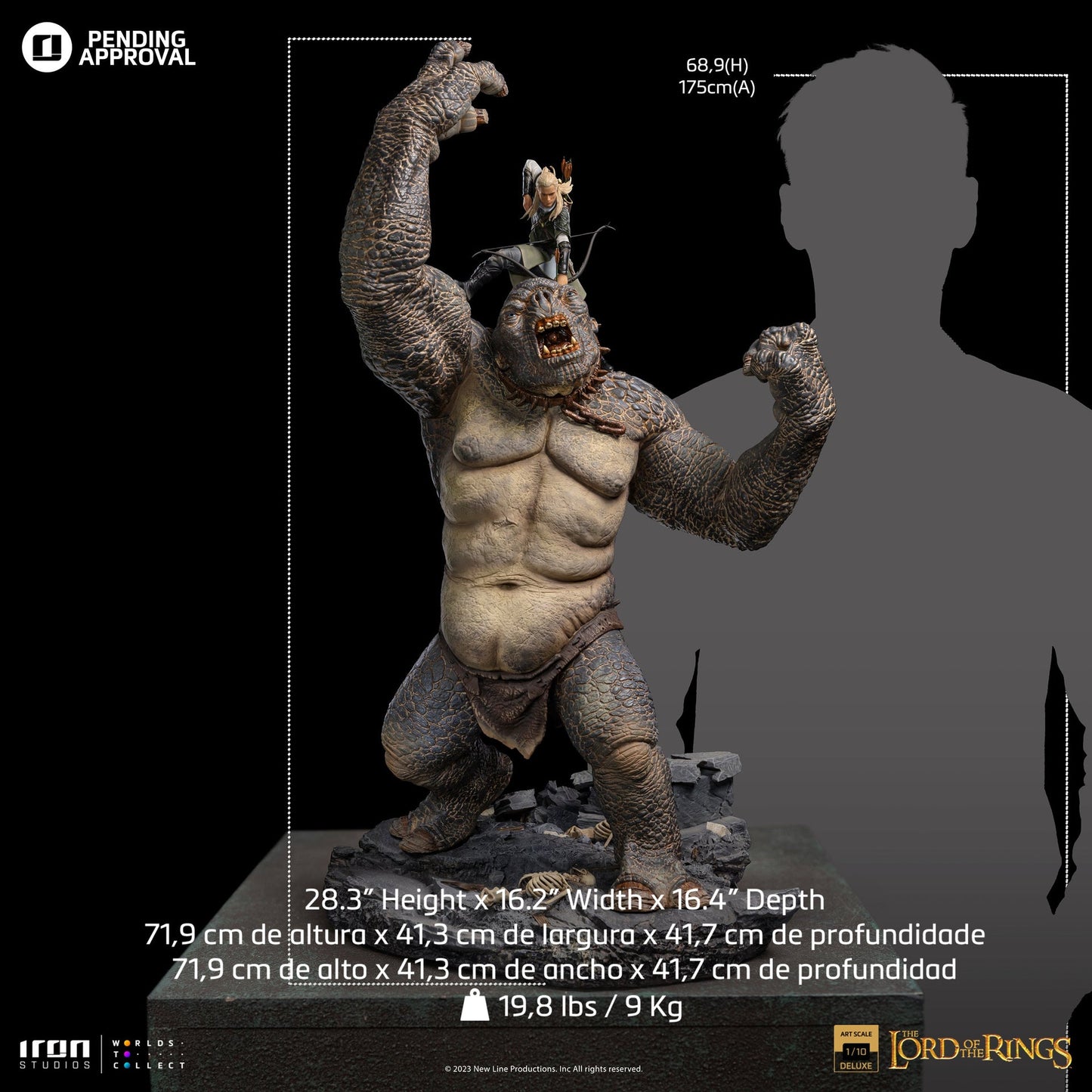 Legolas vs Cave Troll Statue - The Lord of the Rings - BDS Art Scale 1/10