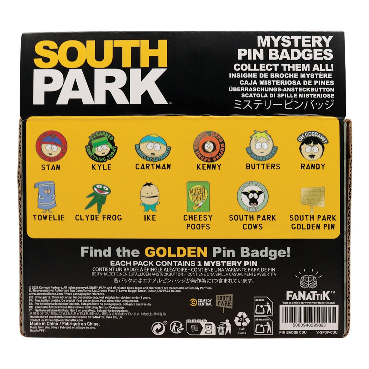 Display de 12 blind boxes South Park - pin’s mystère - présentoir arrière