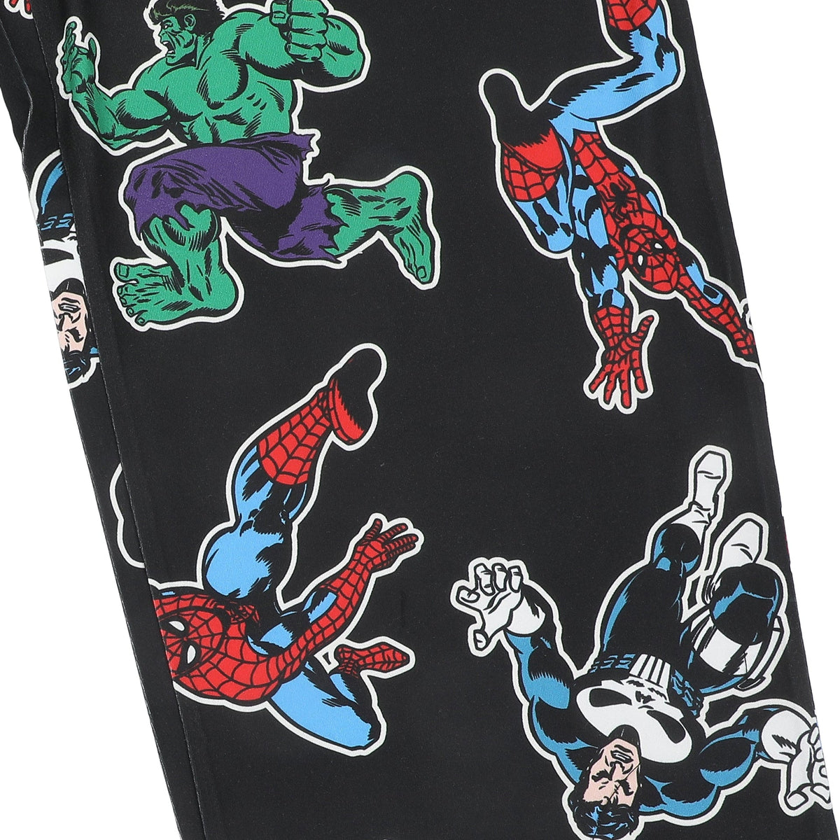 Marvel Comics Presents Spider-Man, Punisher & Hulk All-Over Print Men’s Black Sleep Pajama Pants