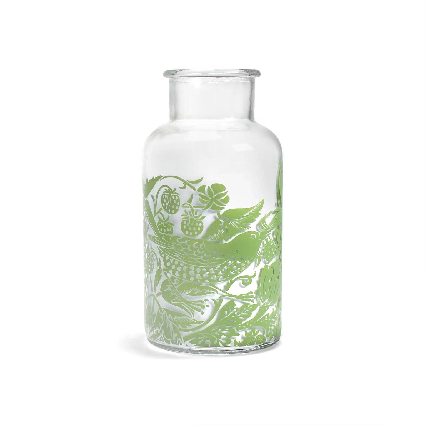 William Morris vase - in Strawberry Thief Sage green glass