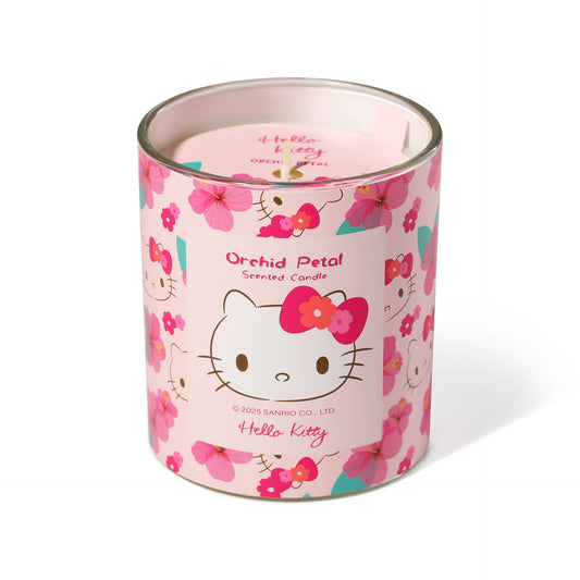 Bougie Rose à Imprimé Original Hello Kitty, Parfum Pétale d'Orchidée