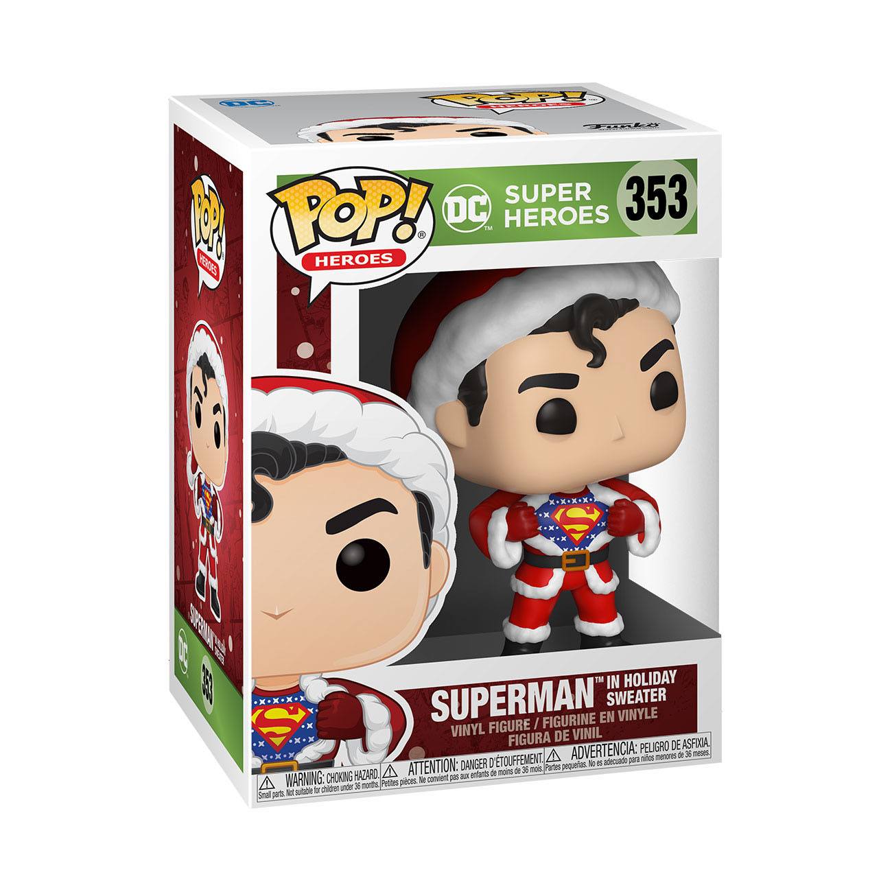 pop superman in holiday sweater 353