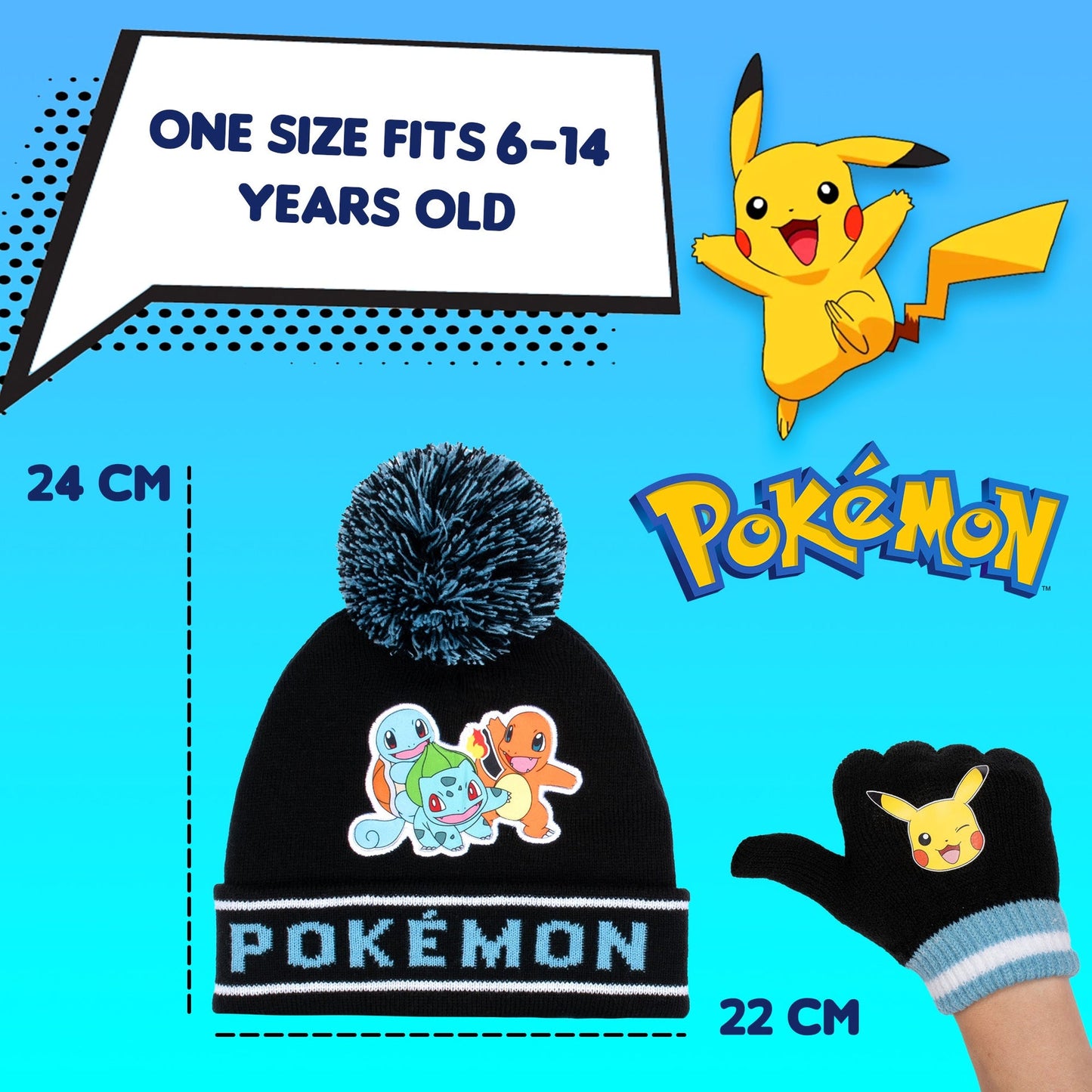 Pokémon Hat & Gloves set