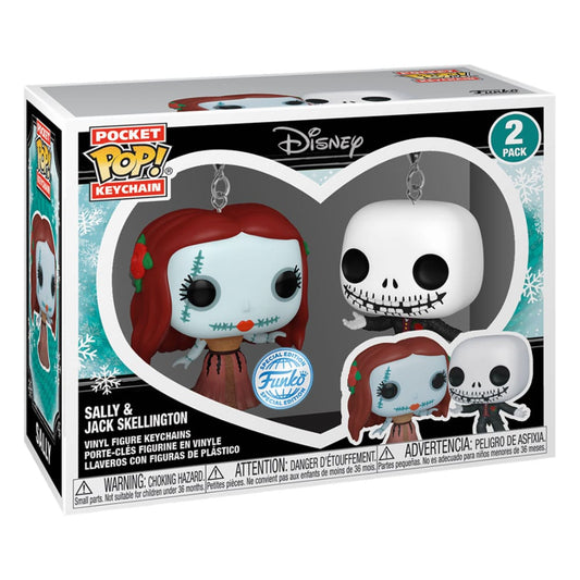 Funko Pop! Keychain Sally et Jack Skellington 2-Pack – L'Étrange Noël de monsieur Jack