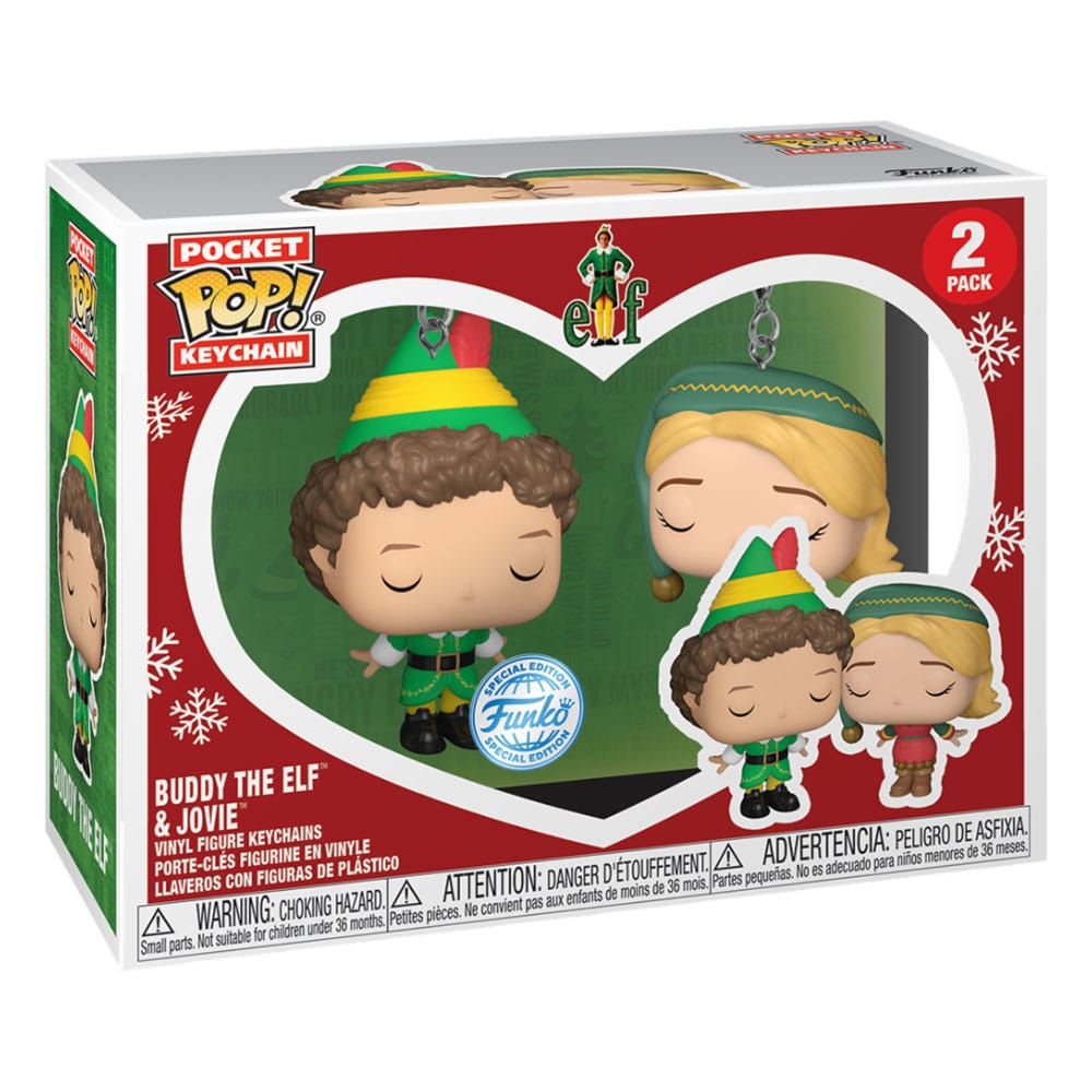 Pack of 2 Keychains: Buddy the elf & Jovie