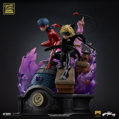 Ladybug and Cat Noir Statue - Miraculous 10th Anniversary Signed Edition - Deluxe Art Scale 1/10