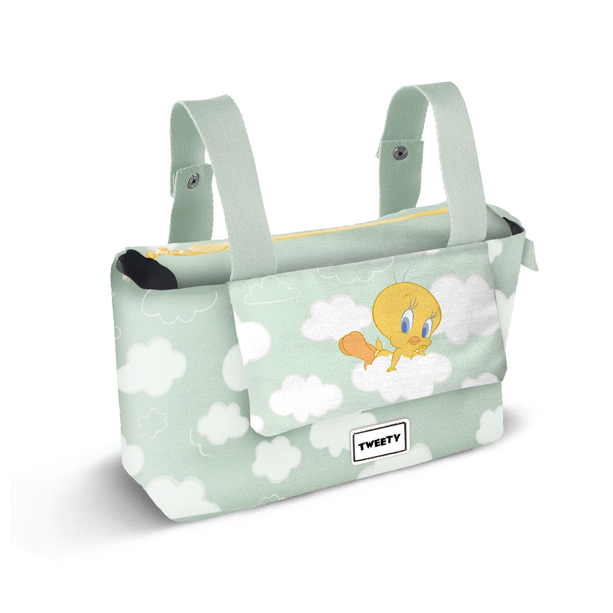 Sac Organisateur de Poussette Bébé Hamper Mommy Looney Tunes « Tweety (Titi) Clouds »