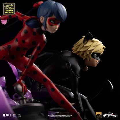 Ladybug and Cat Noir Statue - Miraculous 10th Anniversary Signed Edition - Deluxe Art Scale 1/10