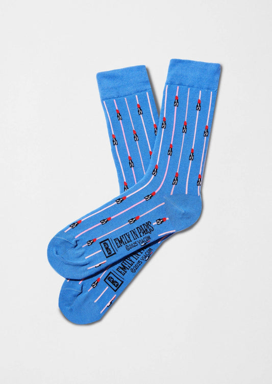 BeeEmilyInParis Socken, blauer Lippenstift