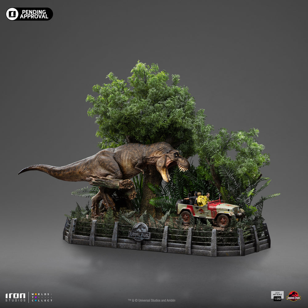 T-Rex Chase Statue - Jurassic Park - Demi Art Scale 1/20