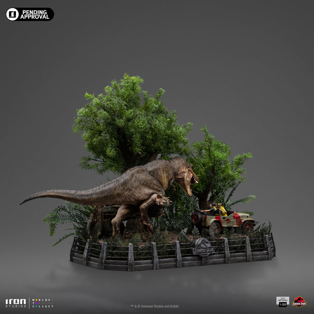 T-Rex Chase Statue - Jurassic Park - Demi Art Scale 1/20