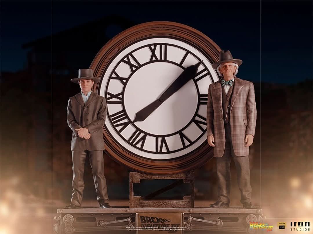 Statue Marty und Doc am Uhrturm - Zurück in die Zukunft - Art Scale 1/10
