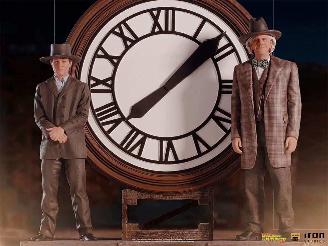 Statue Marty und Doc am Uhrturm - Zurück in die Zukunft - Art Scale 1/10