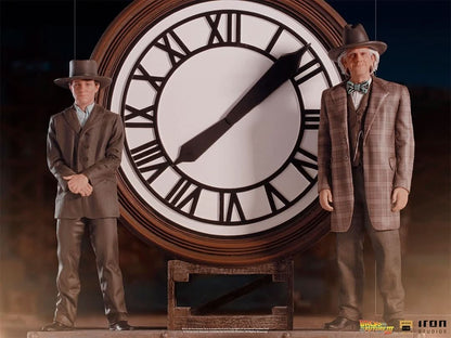 Statue Marty und Doc am Uhrturm - Zurück in die Zukunft - Art Scale 1/10