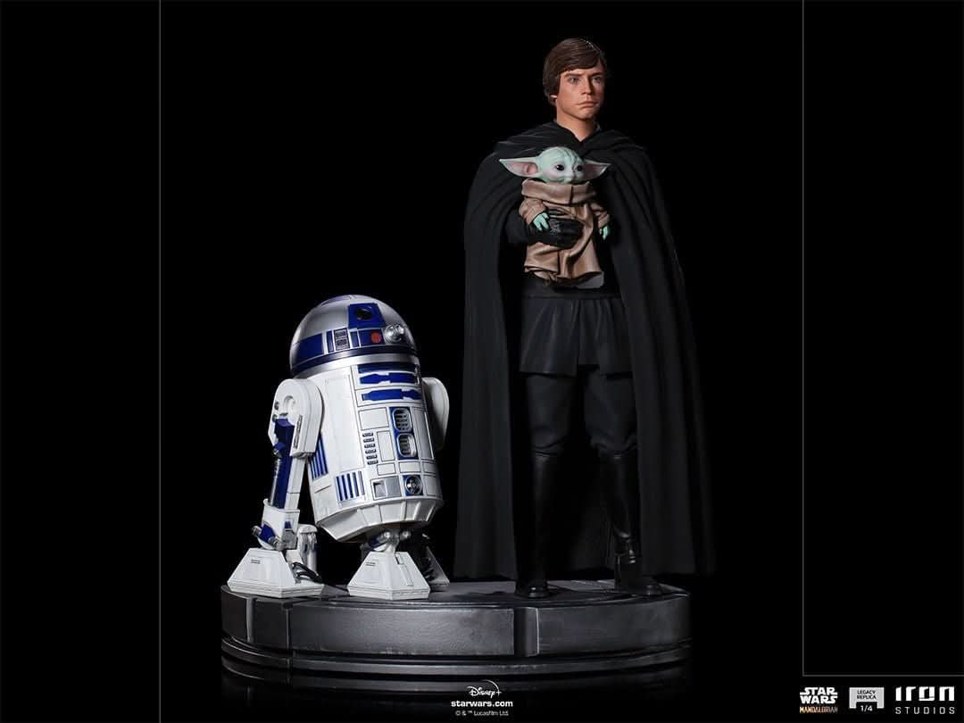 Luke Skywalker, R2-D2 and Grogu Statue - Star Wars: The Mandalorian - Legacy Replica 1/4