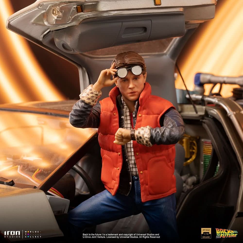 Statue Delorean Full Set Deluxe - Back to the Future - Art Scale 1/10