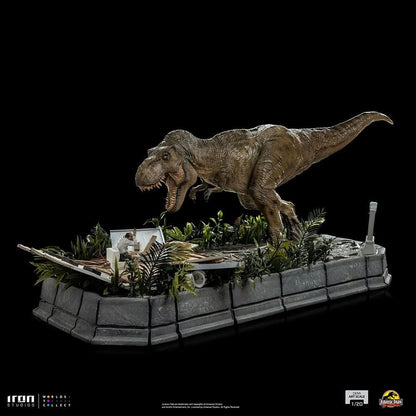 Statue T-Rex Attack Donald Gennaro - Jurassic Park - Demi Scale 1/20