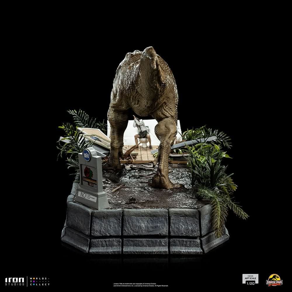 Statue T-Rex Attack Donald Gennaro - Jurassic Park - Demi Scale 1/20