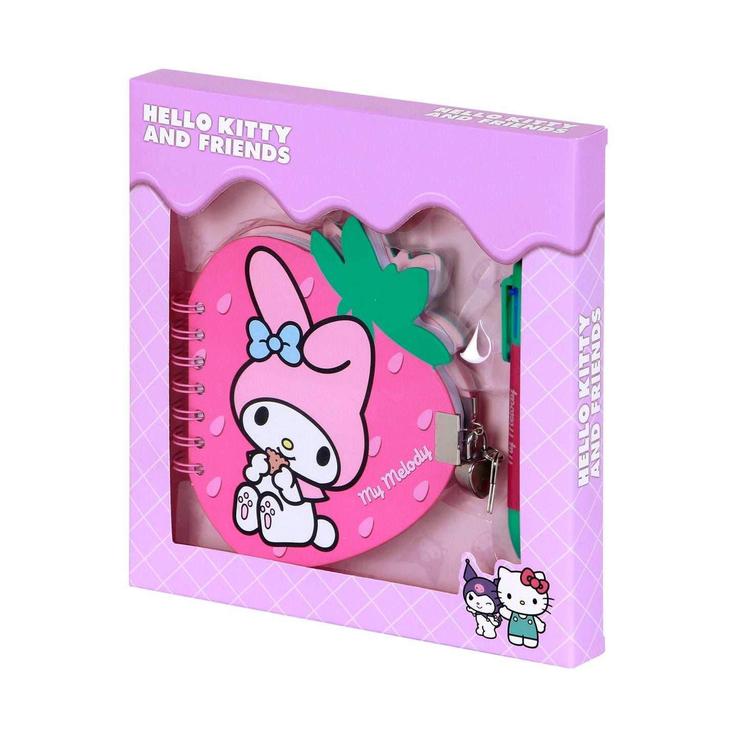 Coffret Journal + Stylo 6 Couleurs Hello Kitty « My Melody Strawberry »