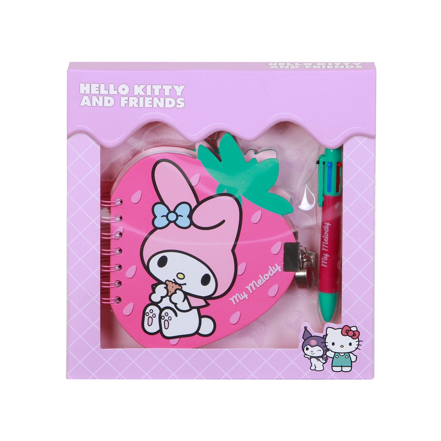 Coffret Journal + Stylo 6 Couleurs Hello Kitty « My Melody Strawberry »