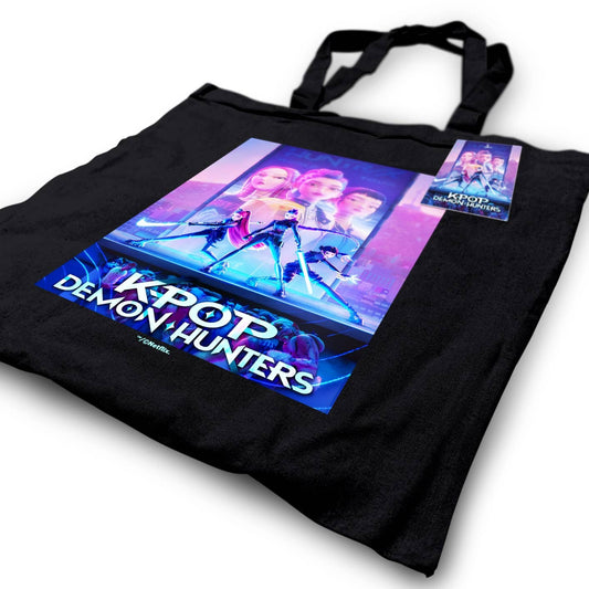 Black K-POP Demon Hunters Tote Bag - Main Poster