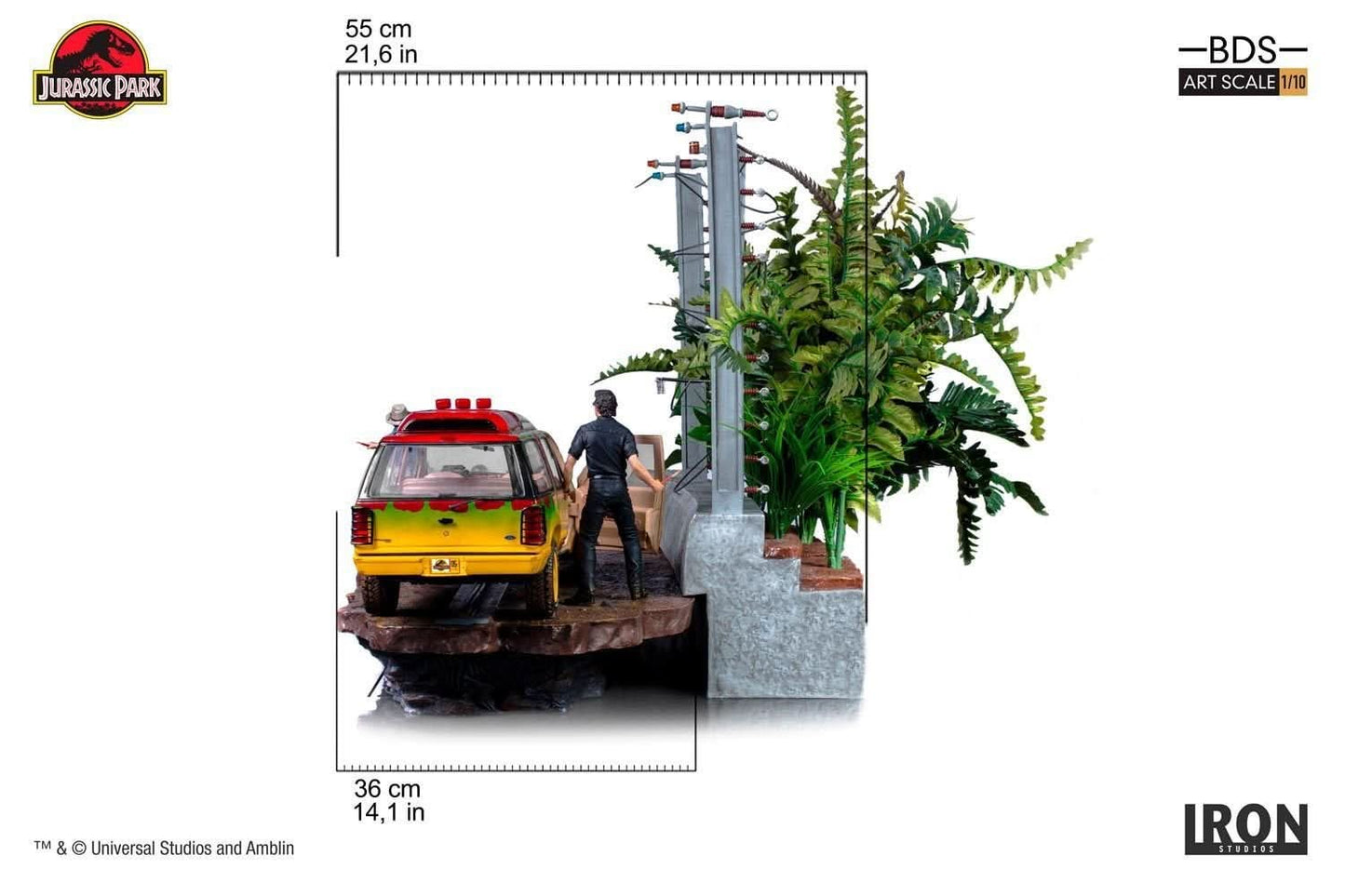 T-Rex Attack Statue - Jurassic Park (SET B) - Art Scale 1/10