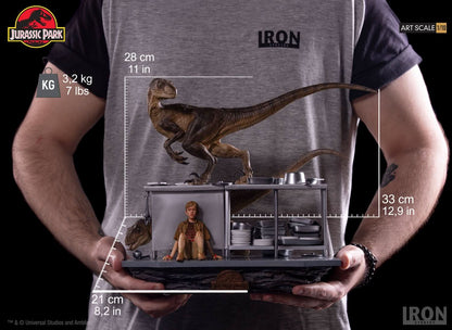 Statue Velociraptoren im Küchendiorama - Jurassic Park - Art Scale 1/10
